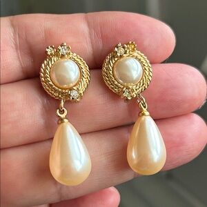 🖤RICHELIEU Elegant Gold and Pearl Drop Earrings